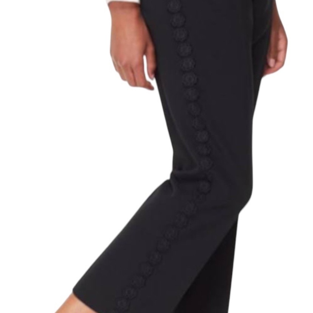 Kate Spade Black lace trim Cigarette Pants